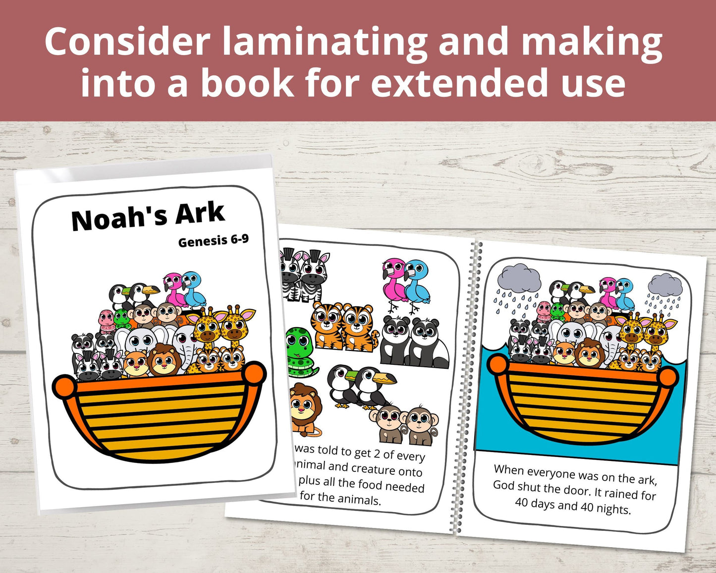 Noah's Ark Printable Posters and Coloring Pages