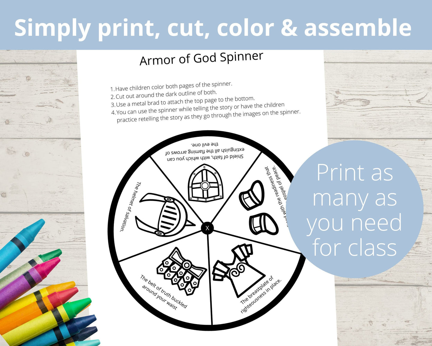 Armor of God Printable Spinner