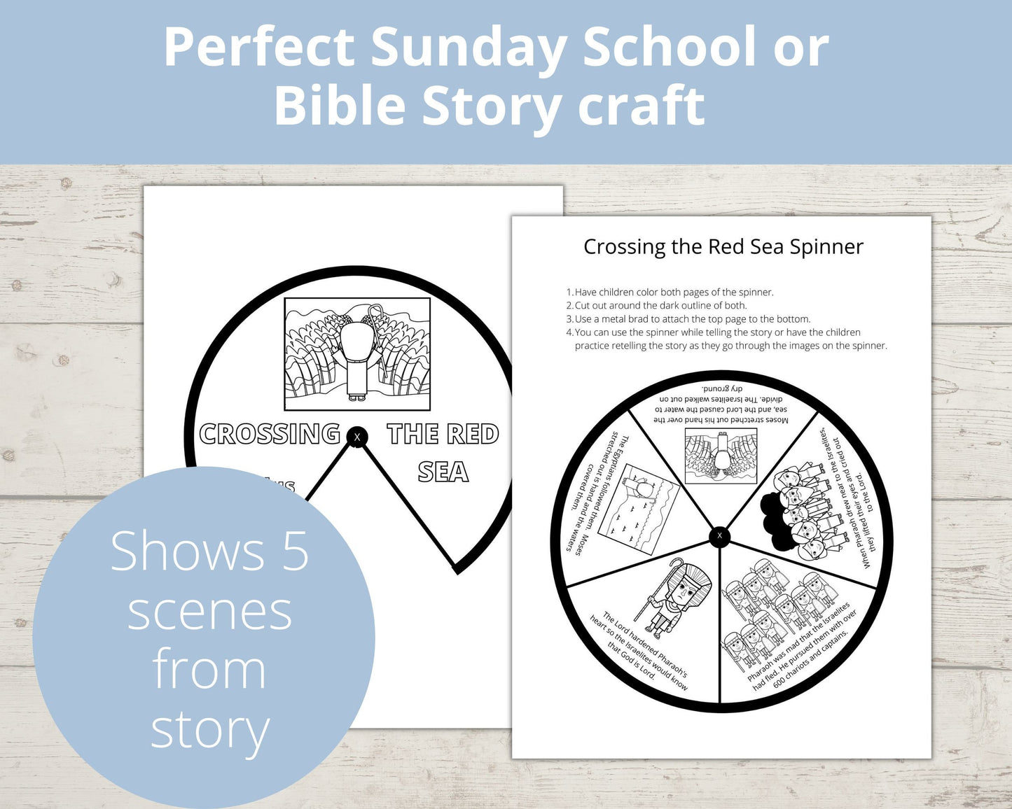 Crossing the Red Sea Printable Spinner