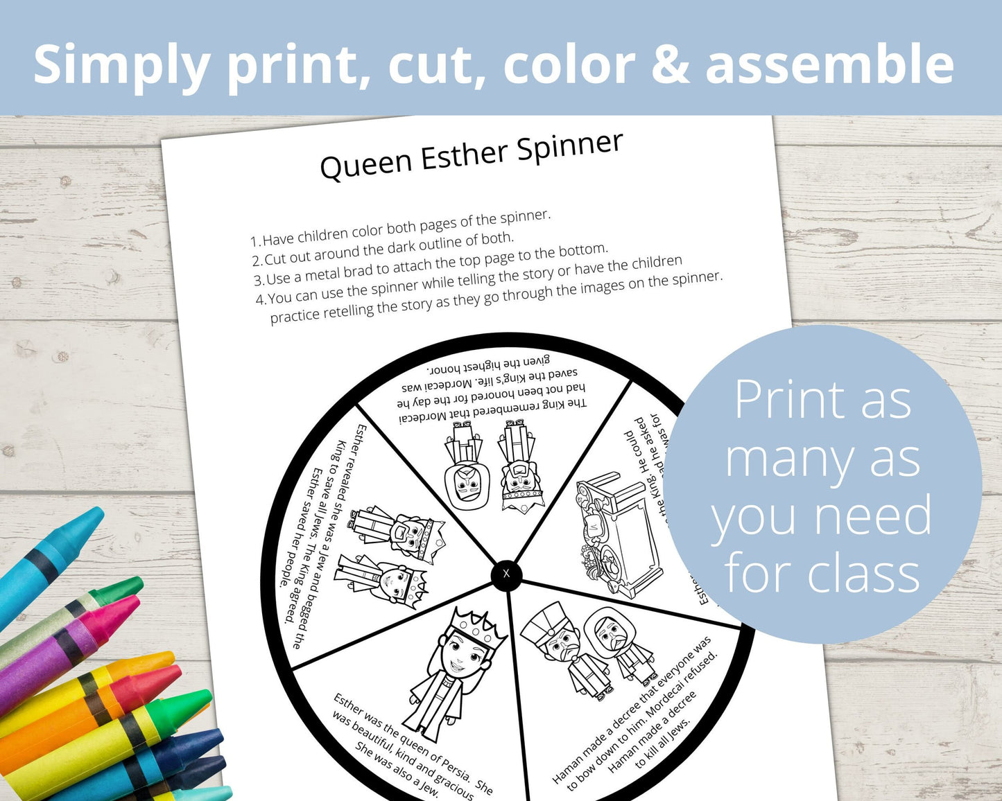 Queen Esther Printable Spinner