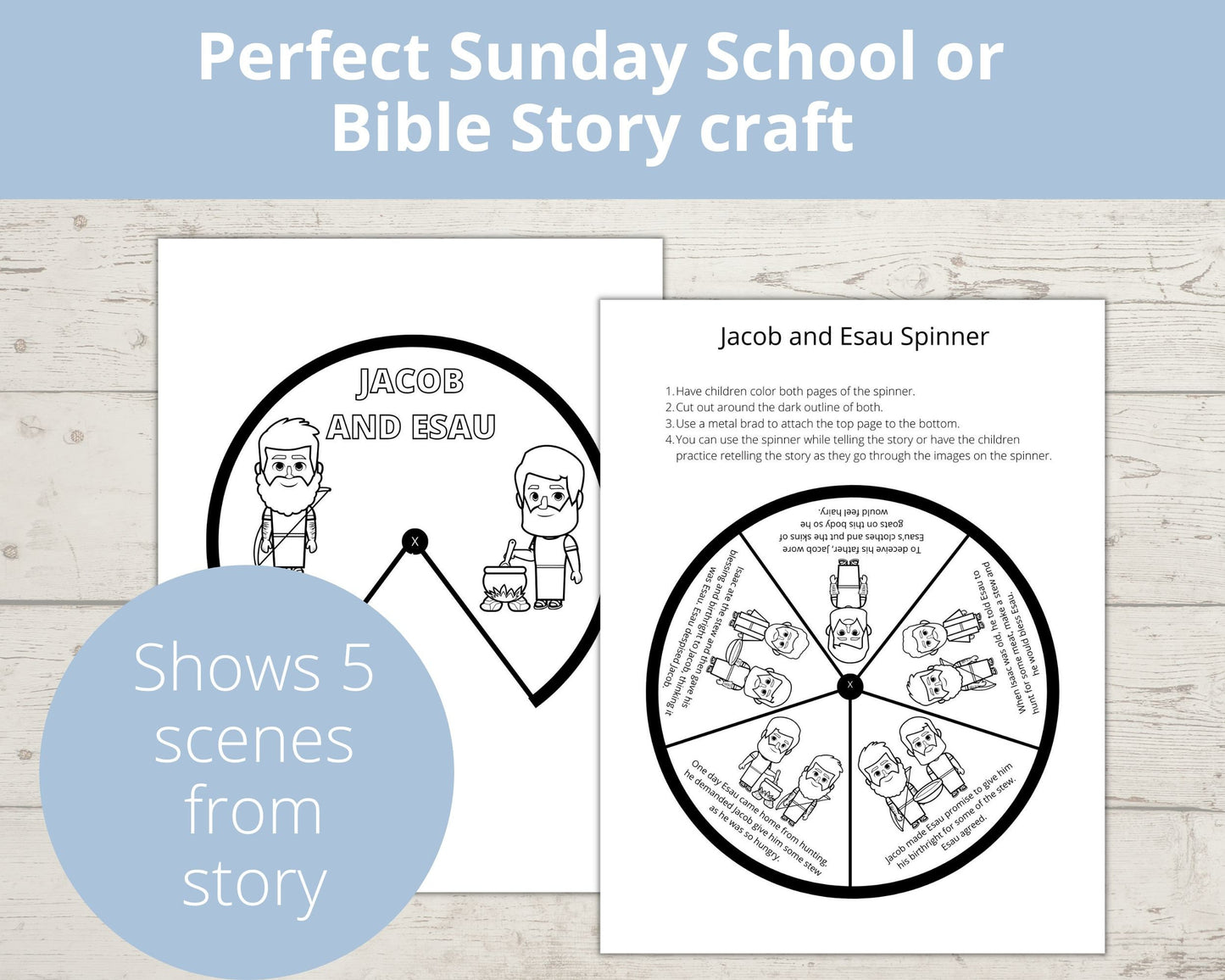 Jacob and Esau Printable Spinner