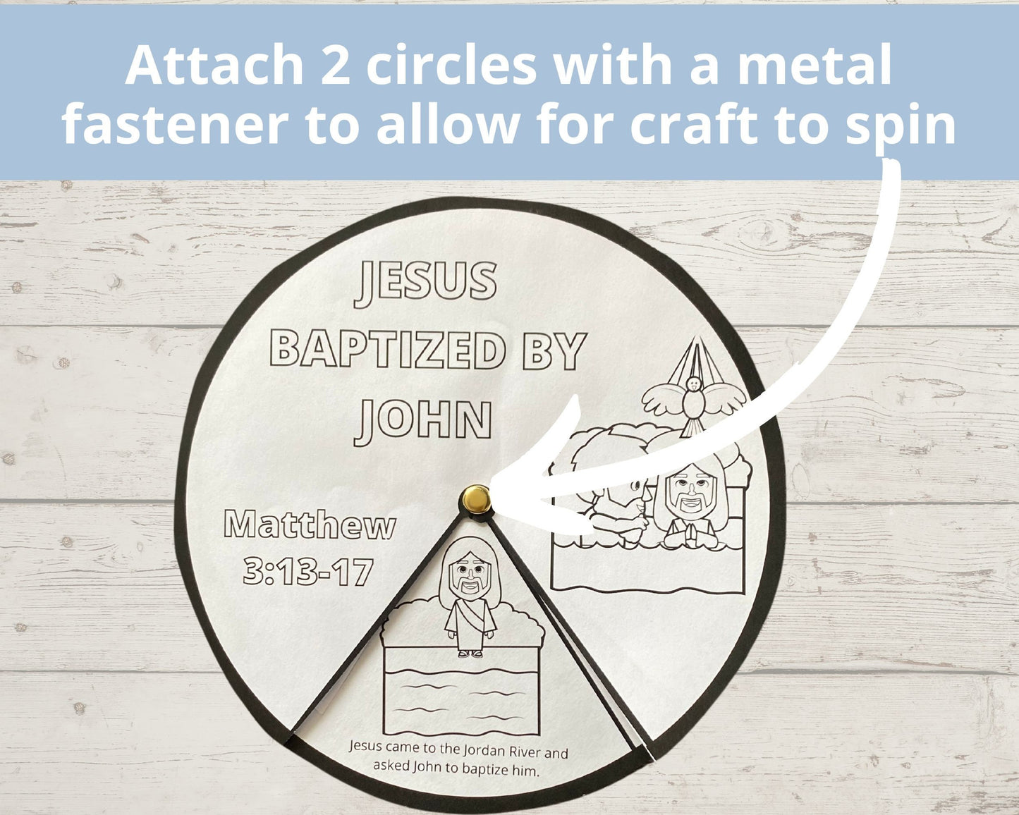 Jesus Baptism Printable Spinner