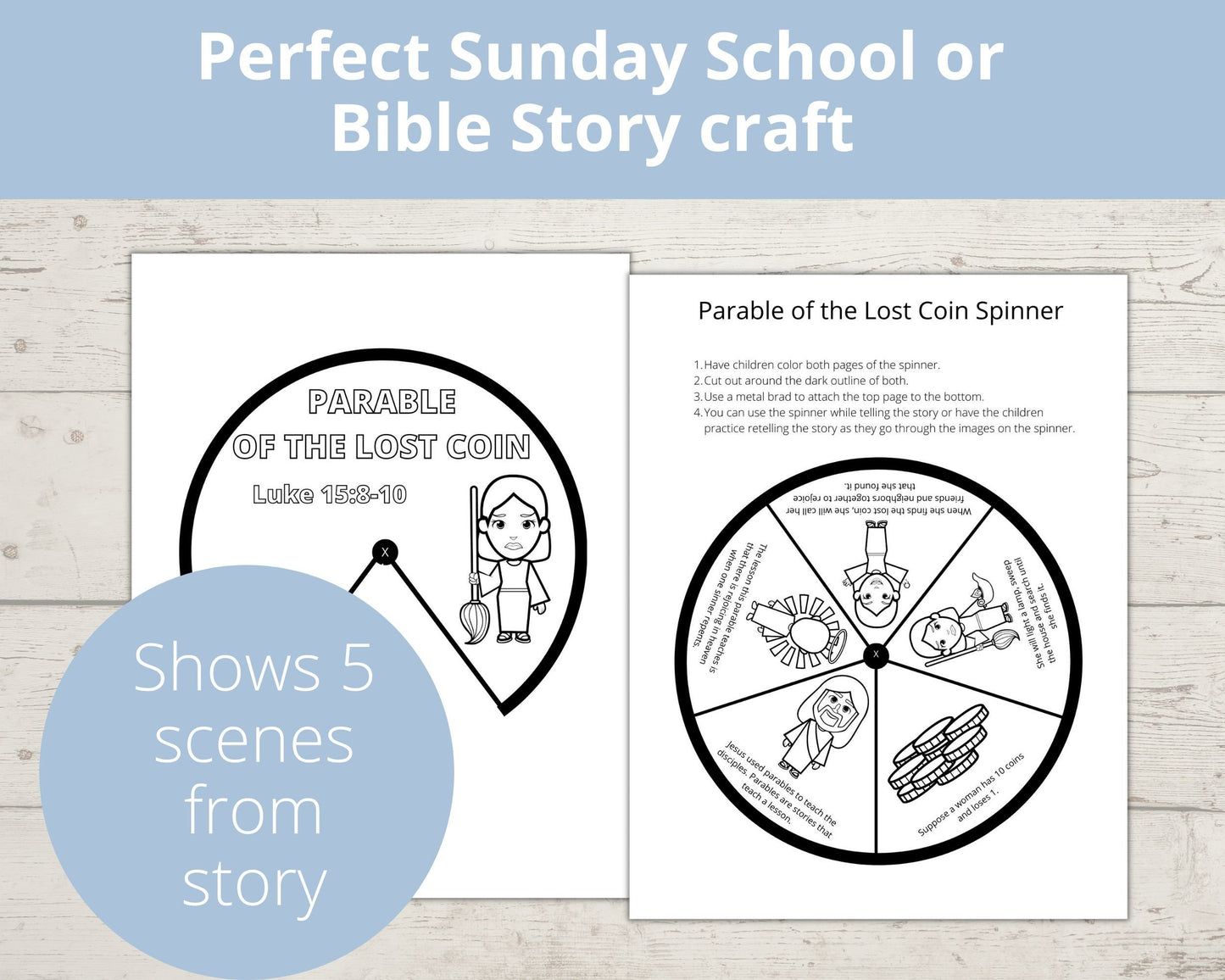 Parable of Lost Coin Printable Spinner