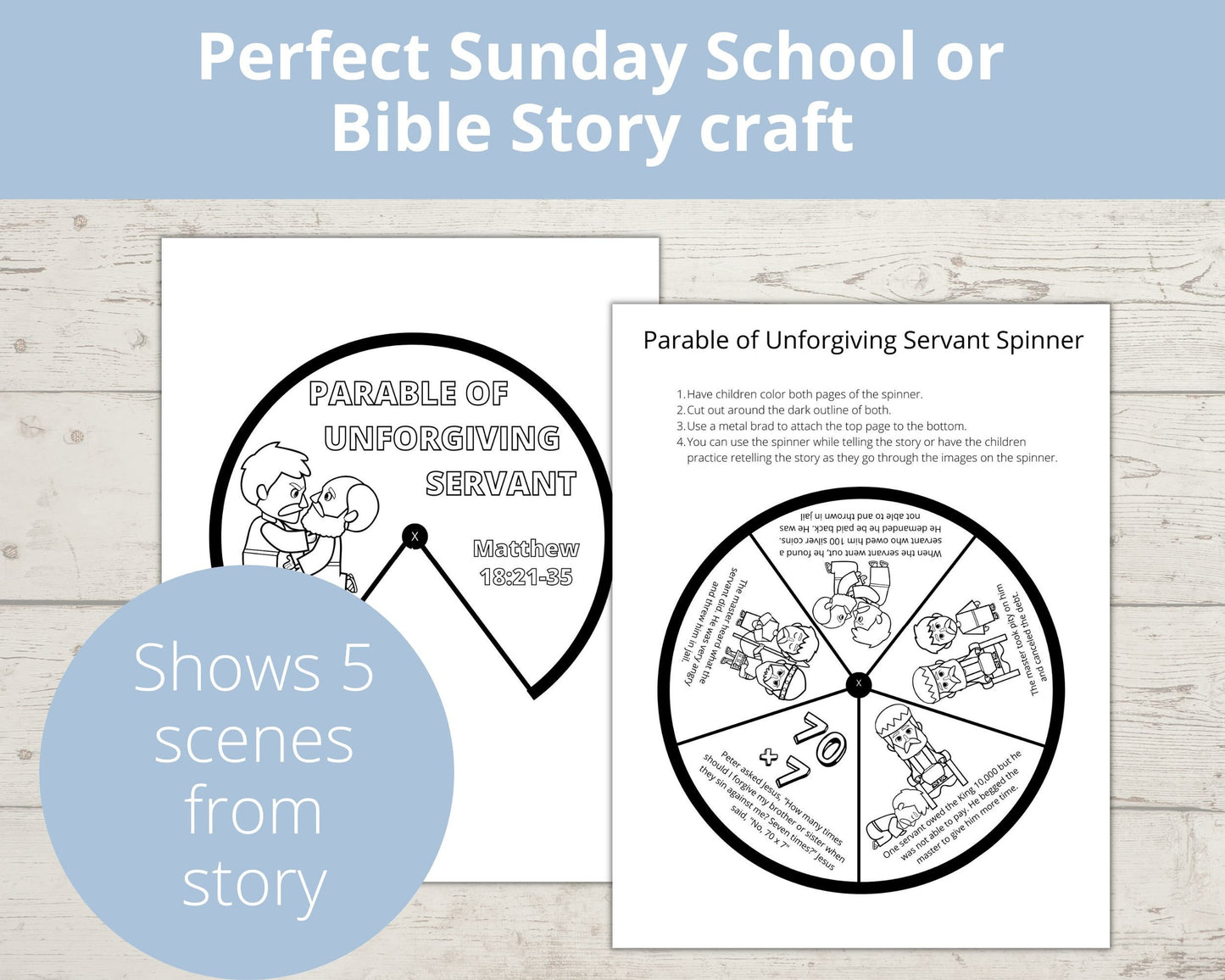 Parable of Unforgiving Servant Printable Spinner