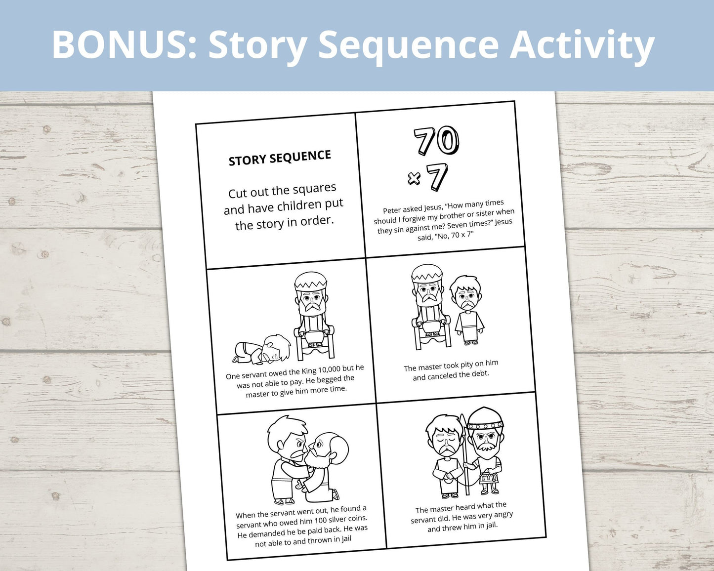 Parable of Unforgiving Servant Printable Spinner