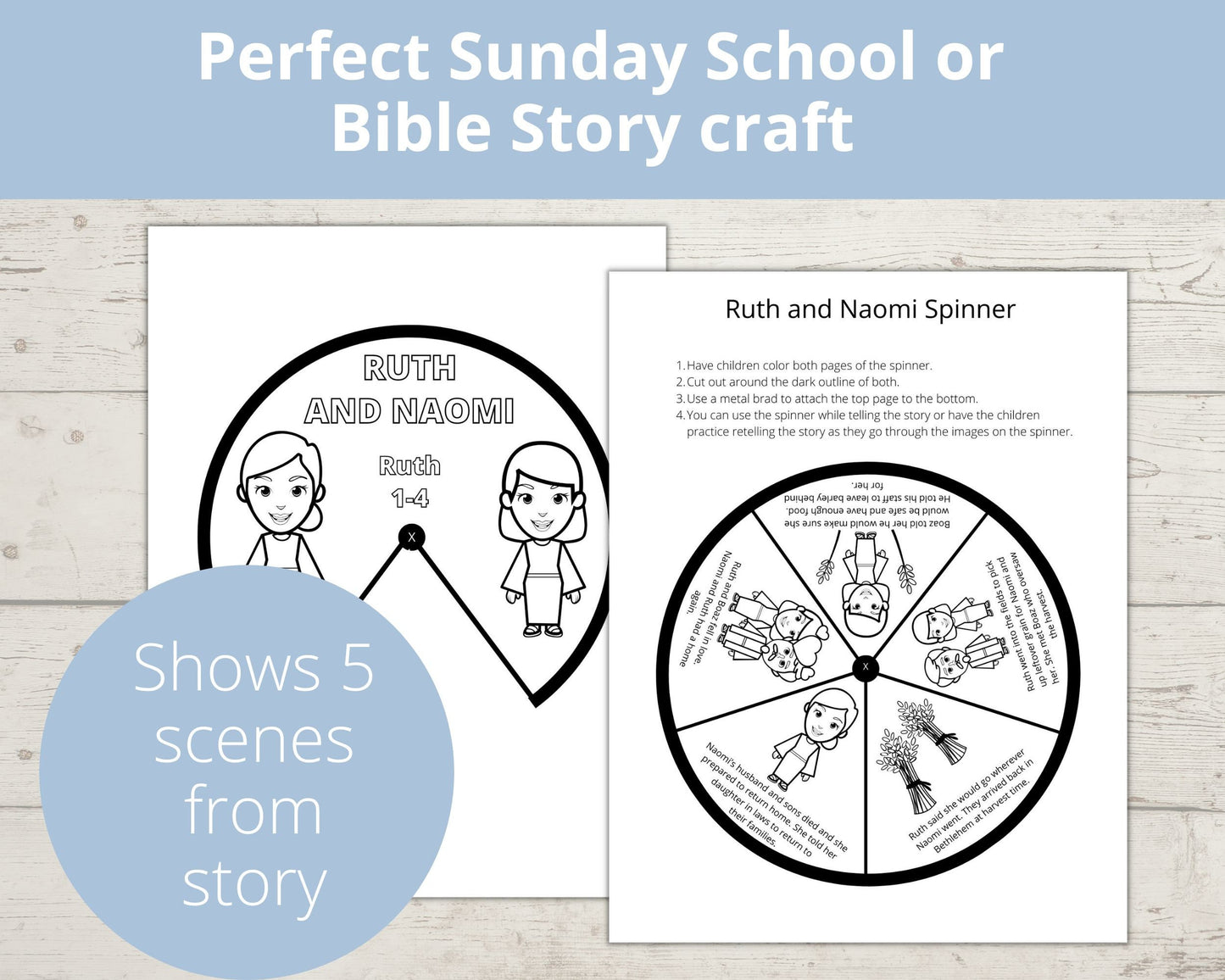 Ruth and Naomi Printable Spinner