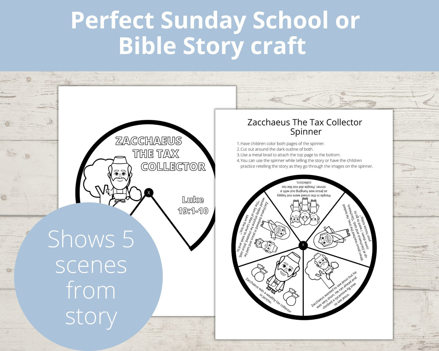 Zacchaeus Printable Spinner