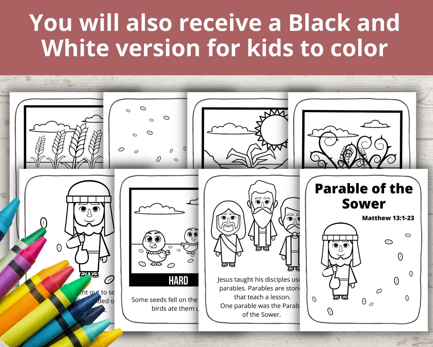 Parable of the Sower Printable Posters and Coloring Pages