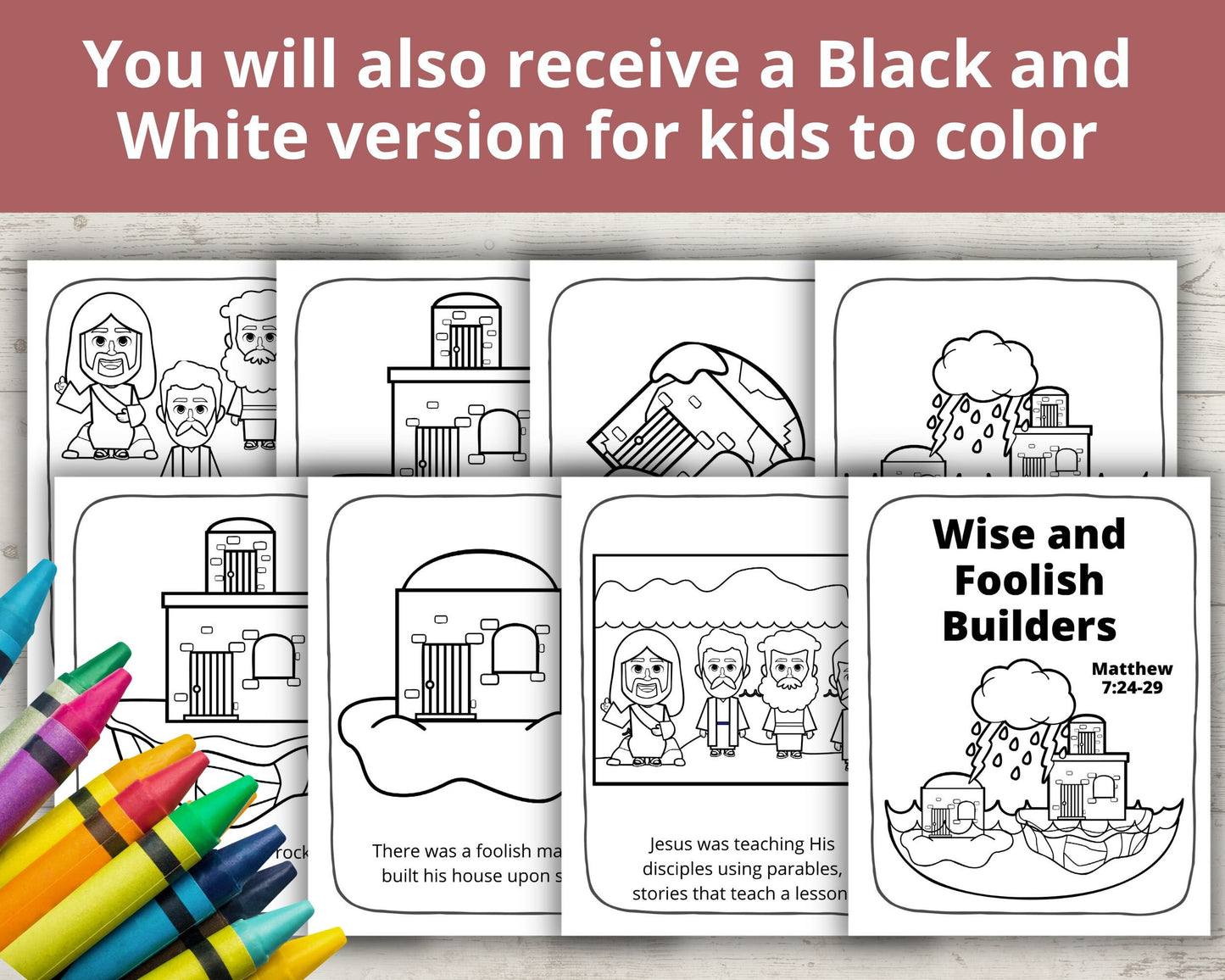 Wise and Foolish Builder Printable Posters and Coloring Pages