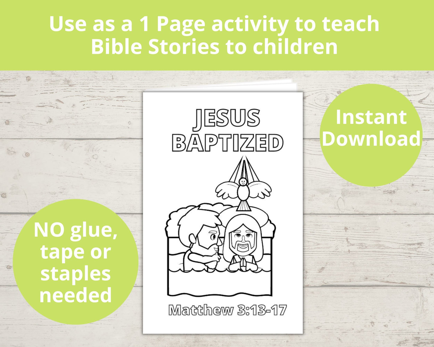 Jesus Baptism Printable Mini Book