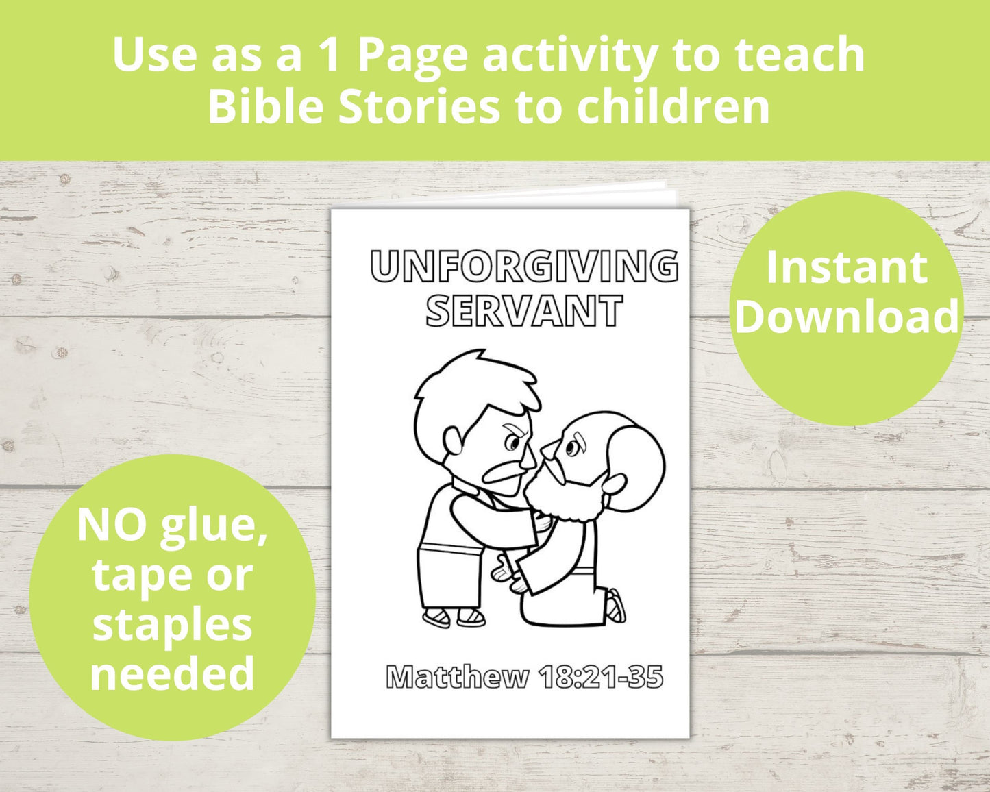 Parable of Unforgiving Servant Printable Mini Book