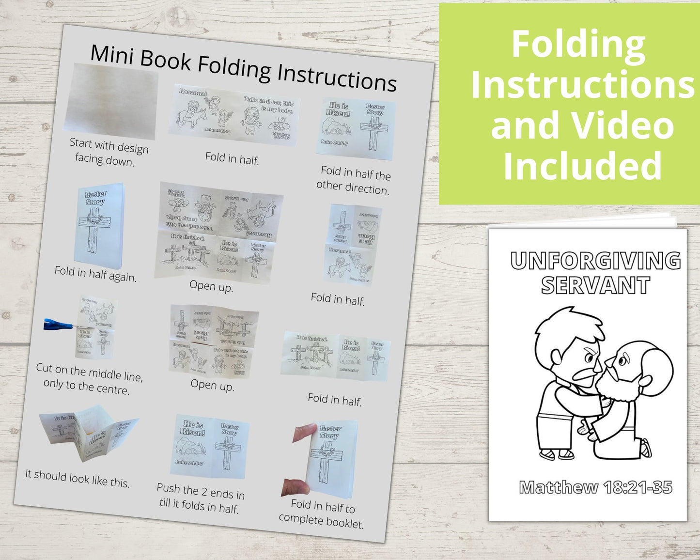 Parable of Unforgiving Servant Printable Mini Book