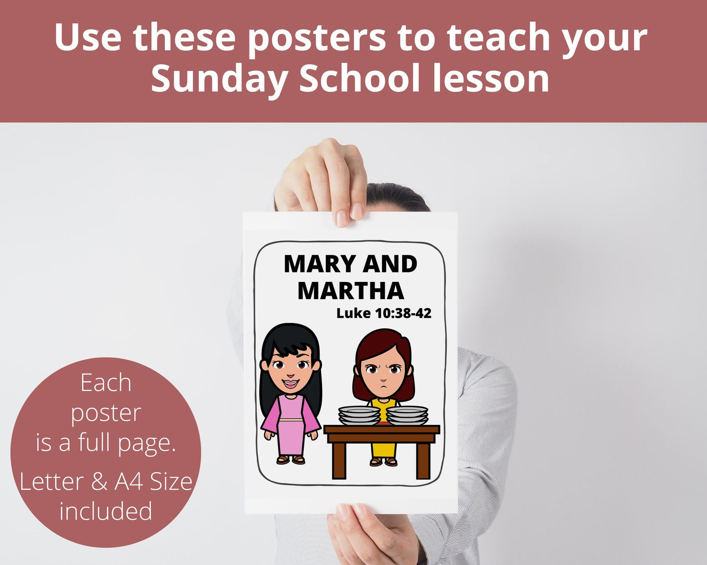 Mary and Martha Printable Posters and Coloring Pages