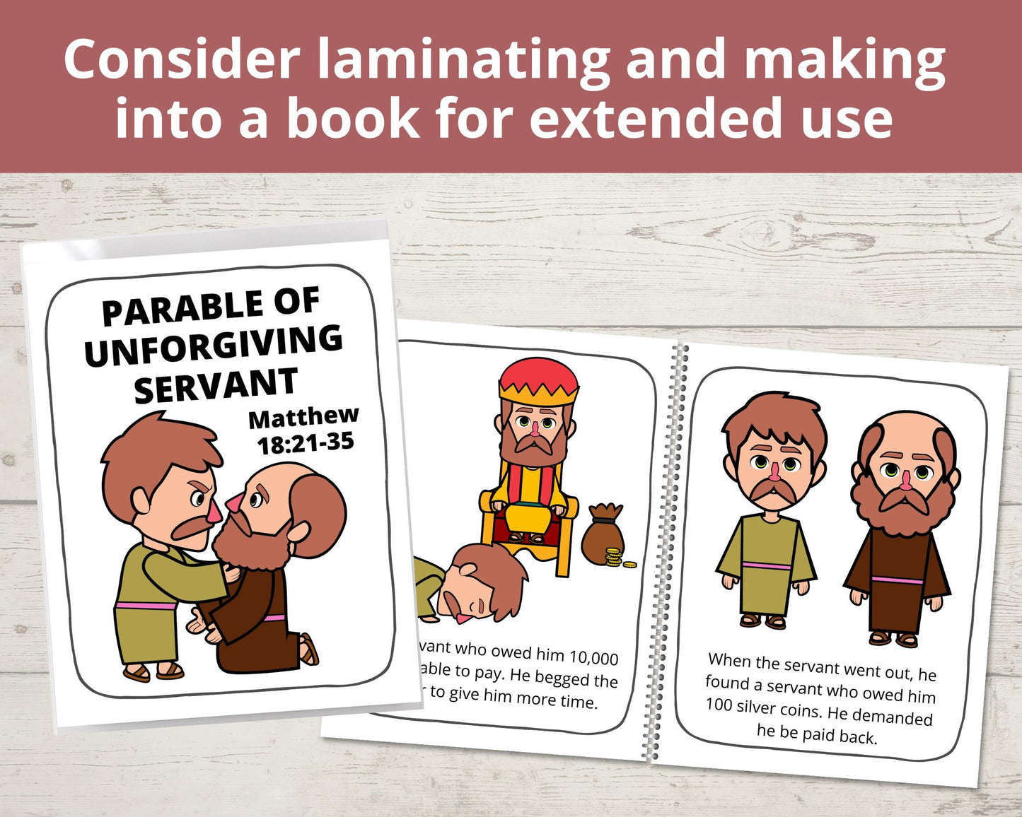 Parable of Unforgiving Servant Printable Posters and Coloring Pages