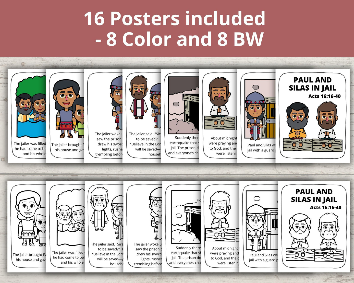 Paul and Silas Printable Posters and Coloring Pages