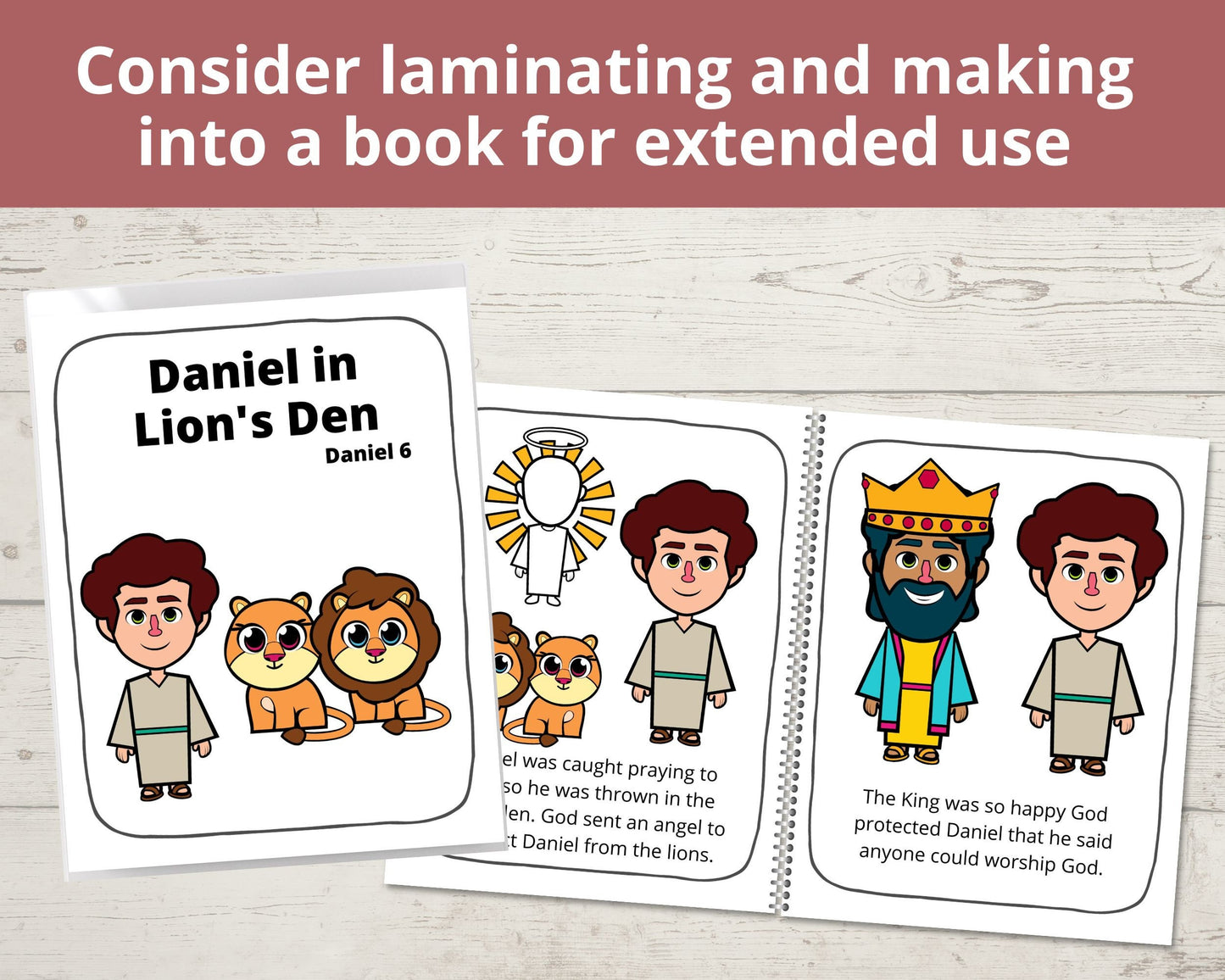 Daniel in the Lions Den Printable Posters and Coloring Pages