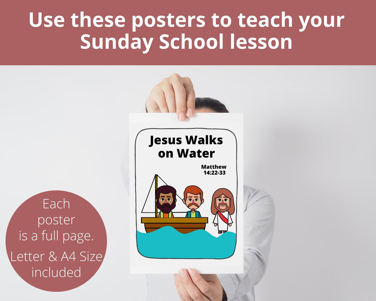 Jesus Walks on Water Printable Posters and Coloring Pages