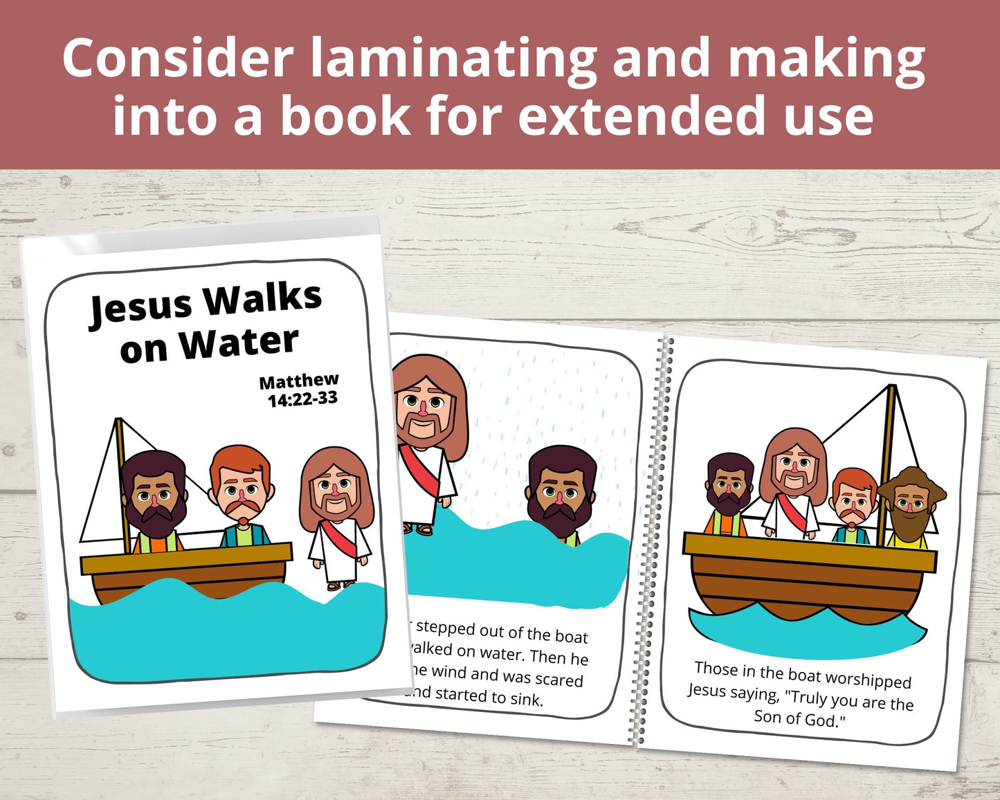 Jesus Walks on Water Printable Posters and Coloring Pages