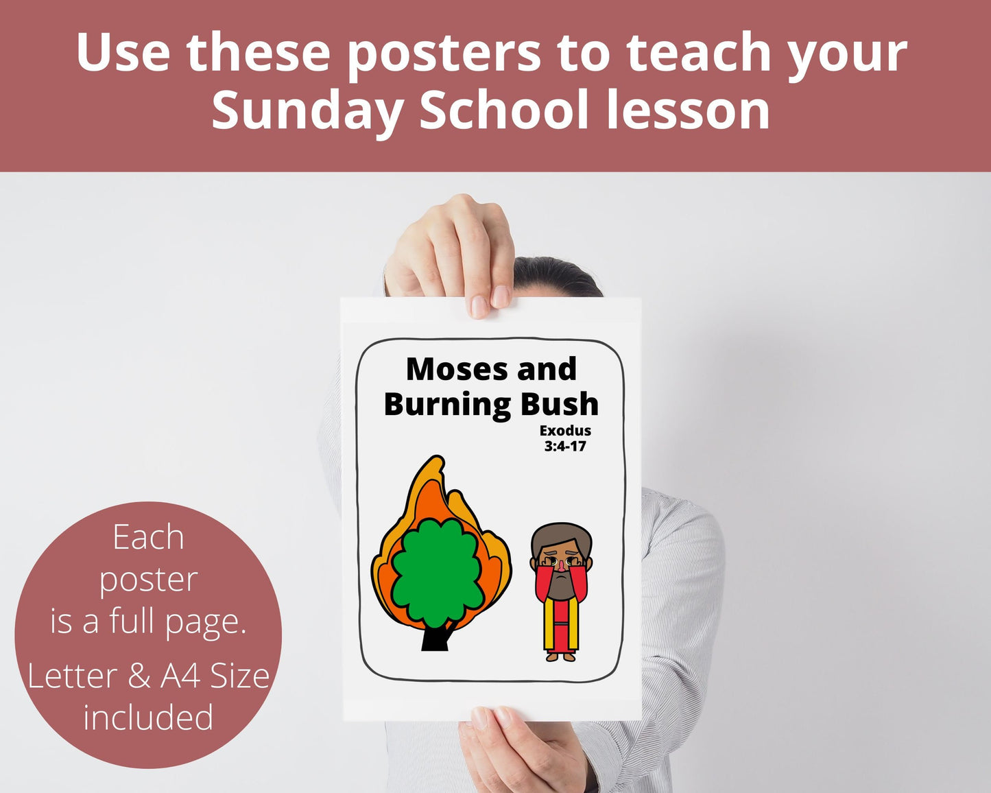 Moses and the Burning Bush Printable Posters and Coloring Pages