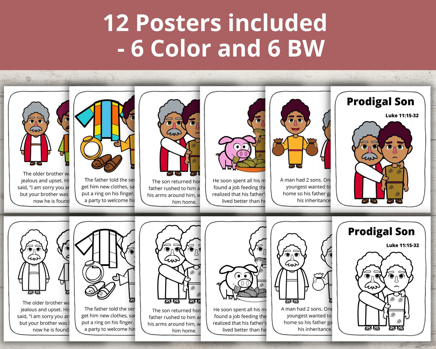 Prodigal Son Printable Posters and Coloring Pages