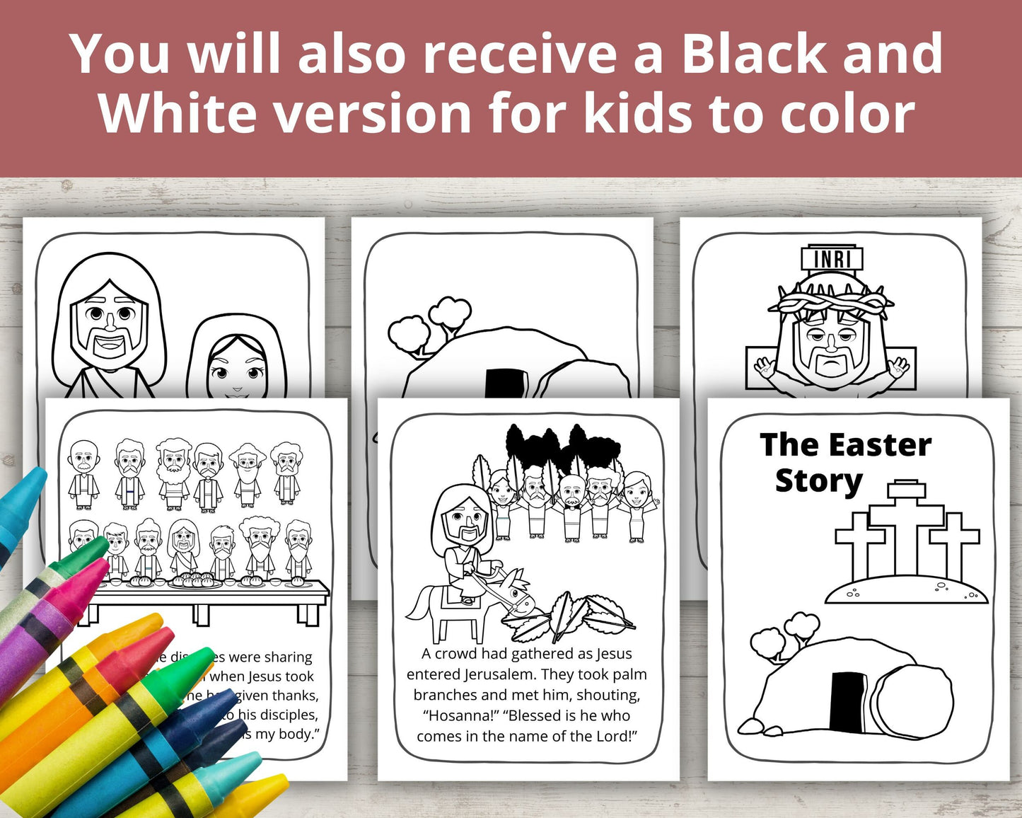 Easter Story Printable Posters and Coloring Pages