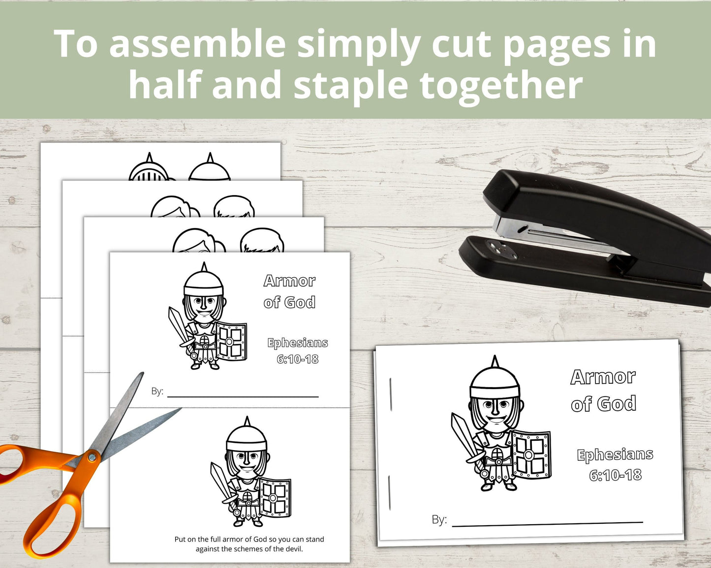 Armor of God Printable Half Page Book