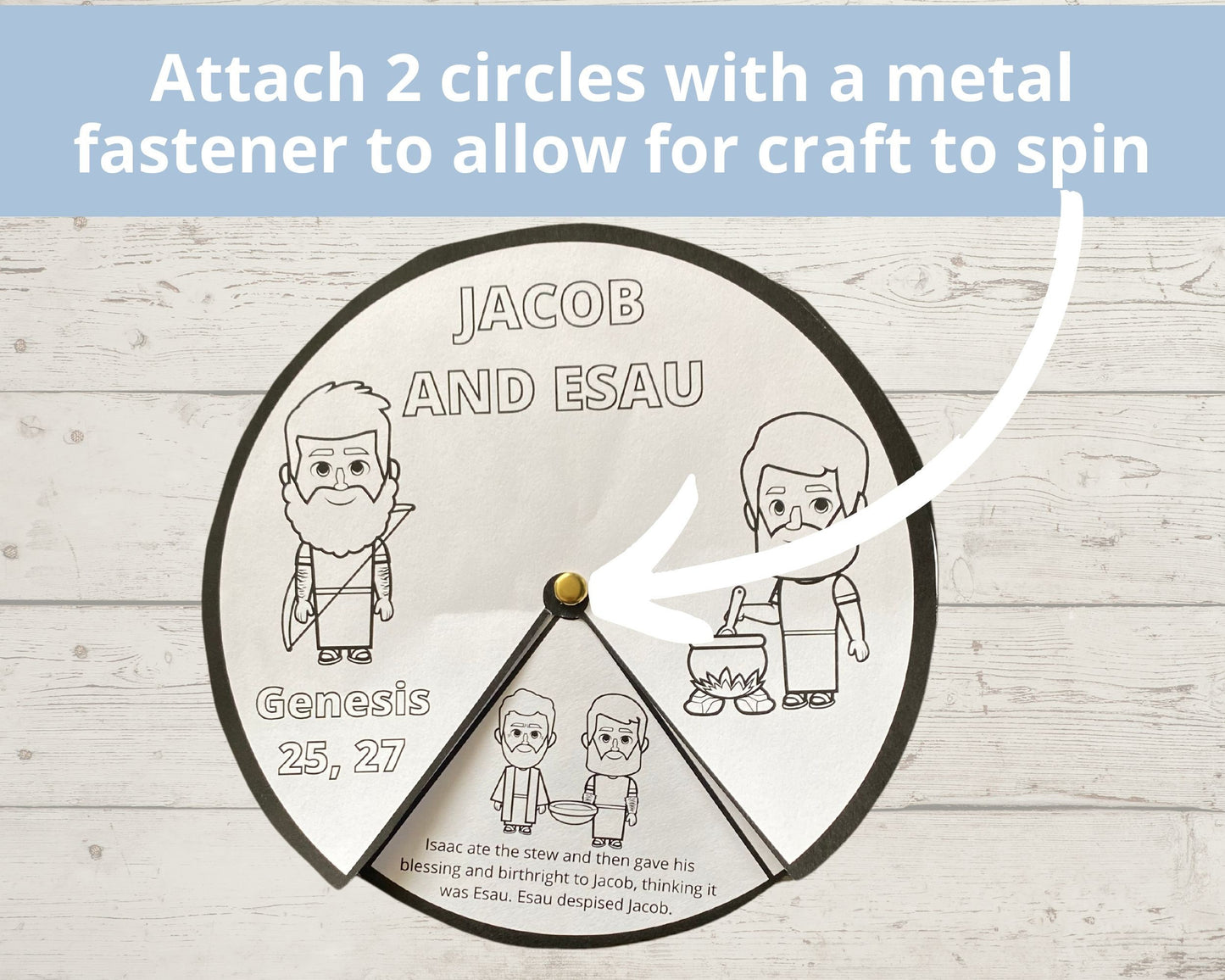 Jacob and Esau Printable Spinner