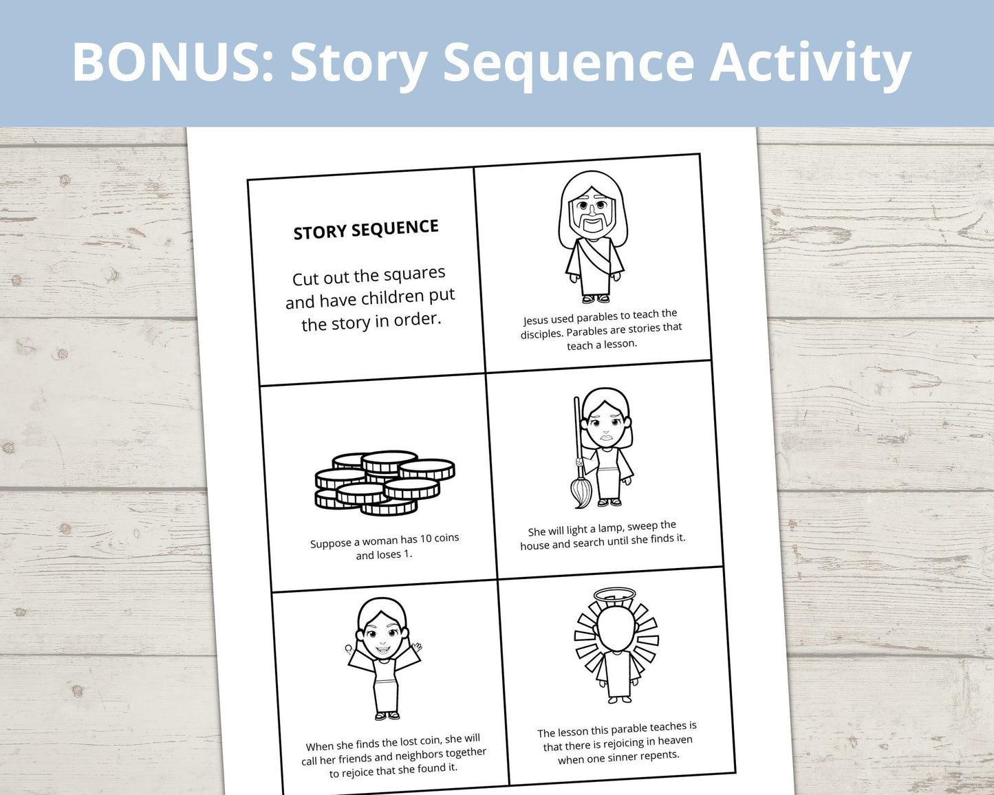 Parable of Lost Coin Printable Spinner