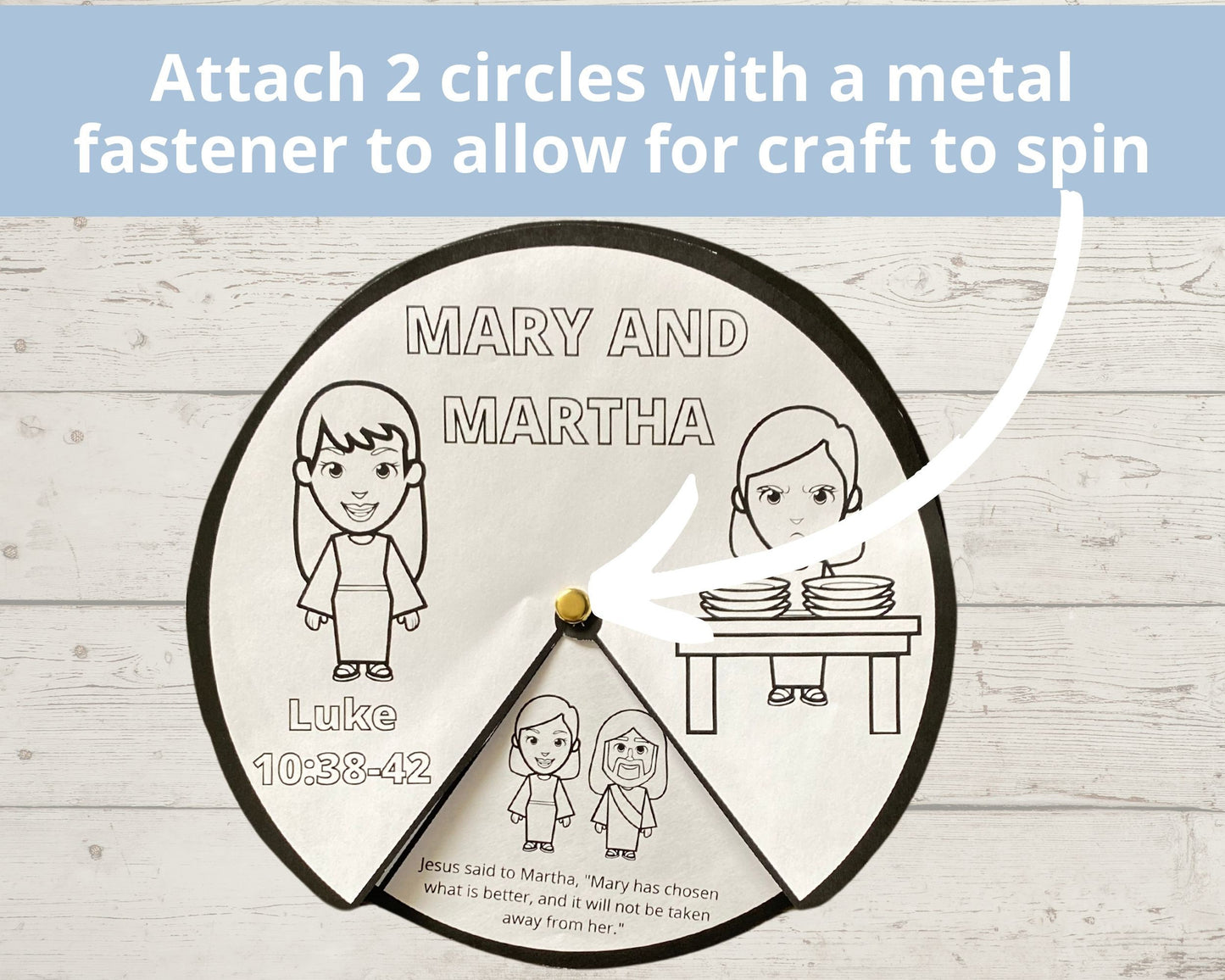 Mary and Martha Printable Spinner