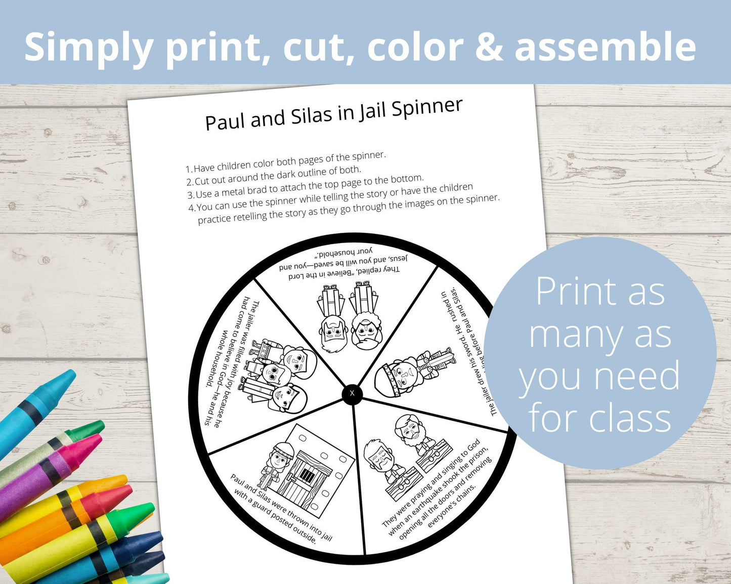 Paul and Silas Printable Spinner