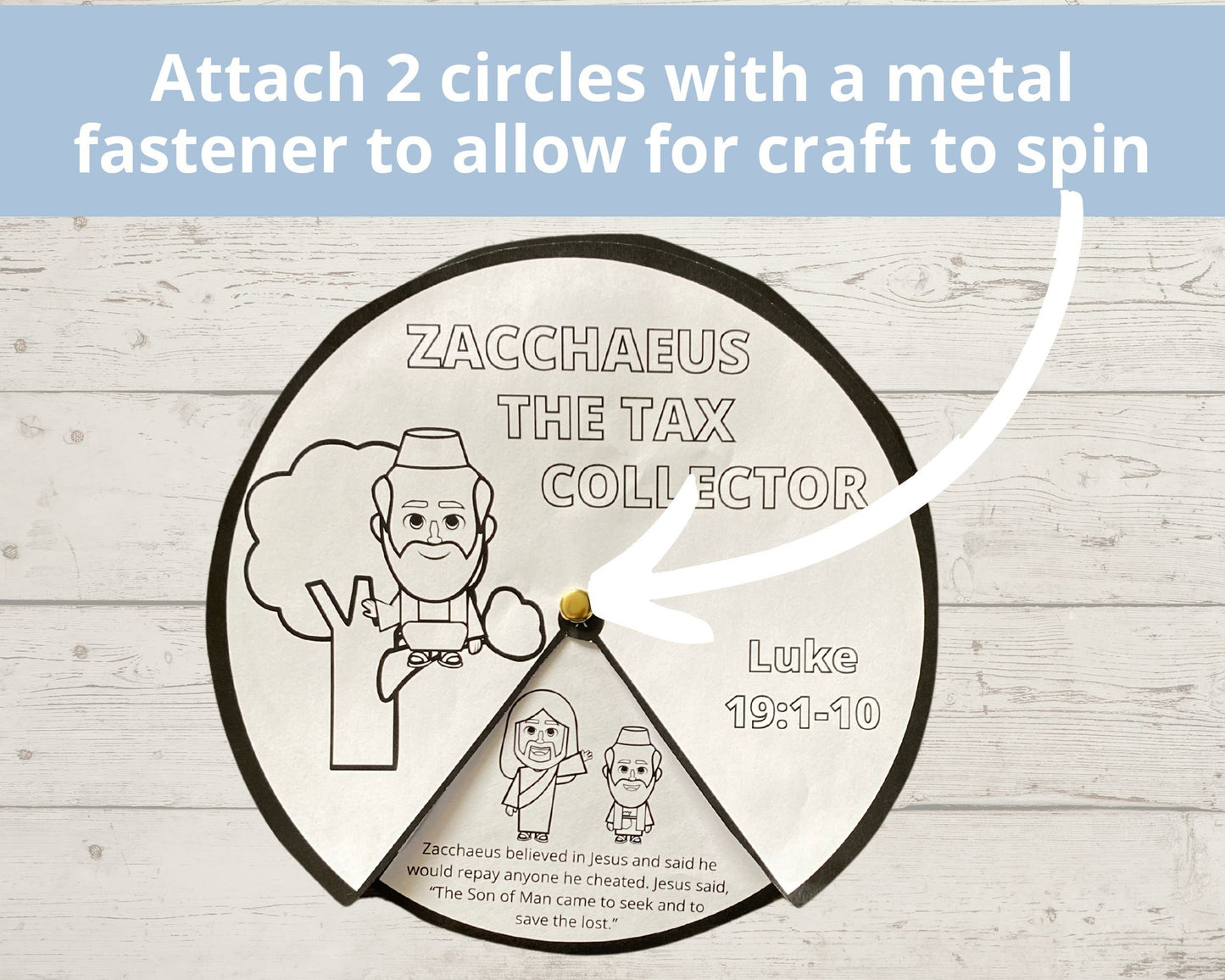 Zacchaeus Printable Spinner