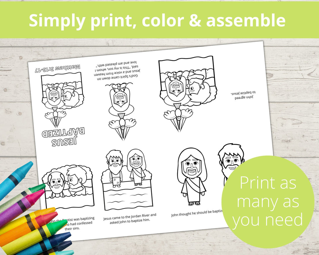 Jesus Baptism Printable Mini Book – Stored Up Treasure