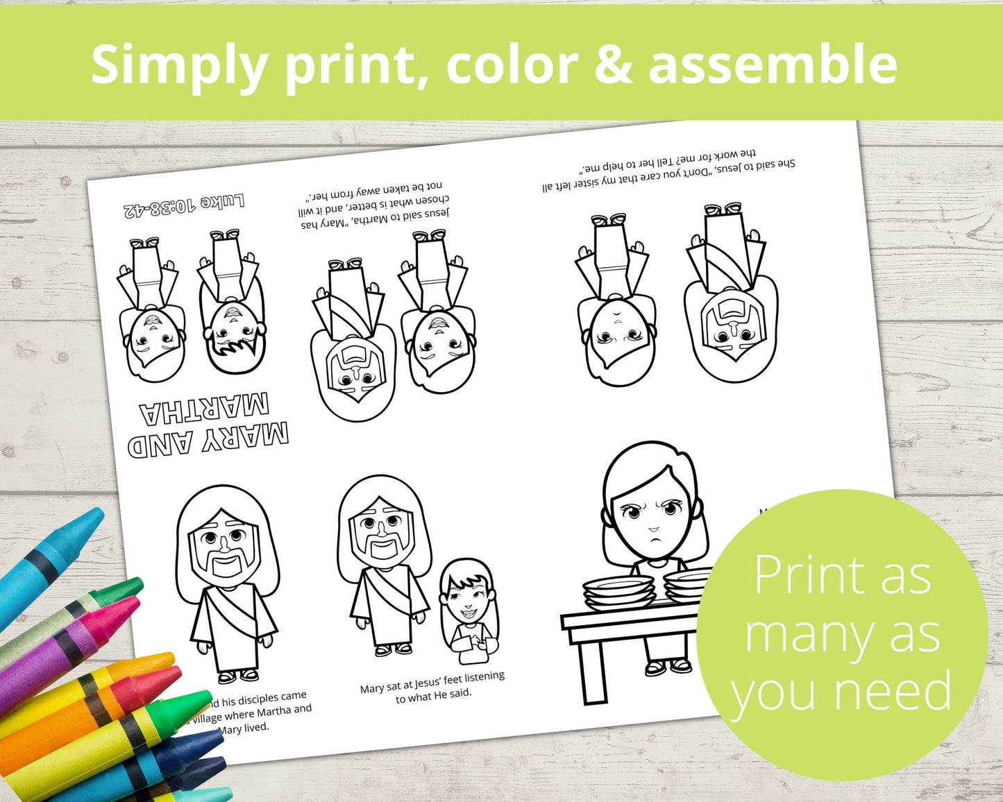 Martha and Mary Printable Mini Book