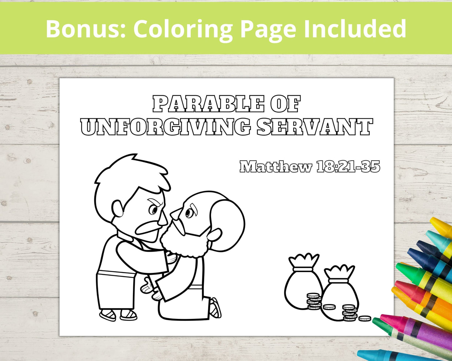 Parable of Unforgiving Servant Printable Mini Book