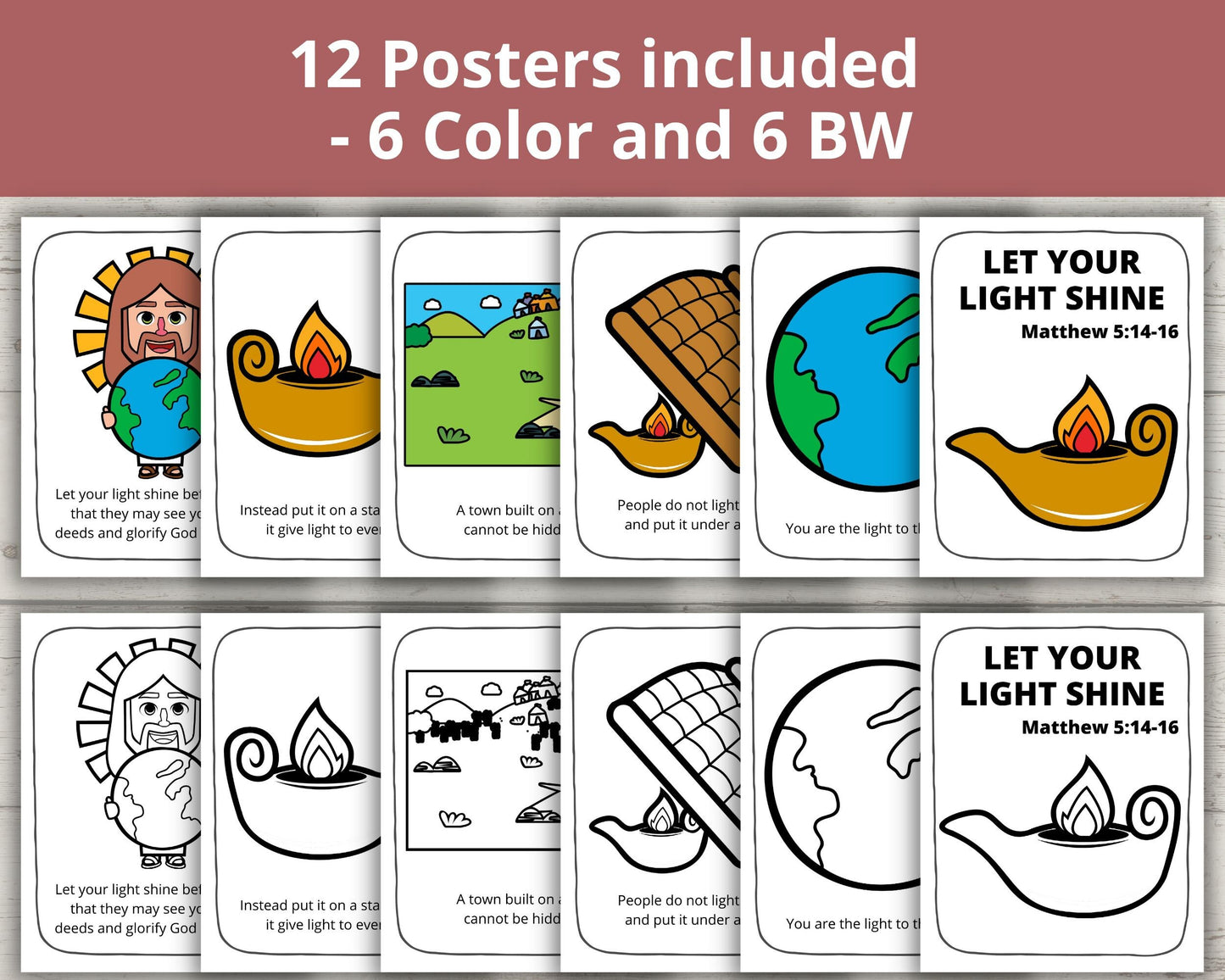 Let Your Light Shine Printable Posters and Coloring Pages