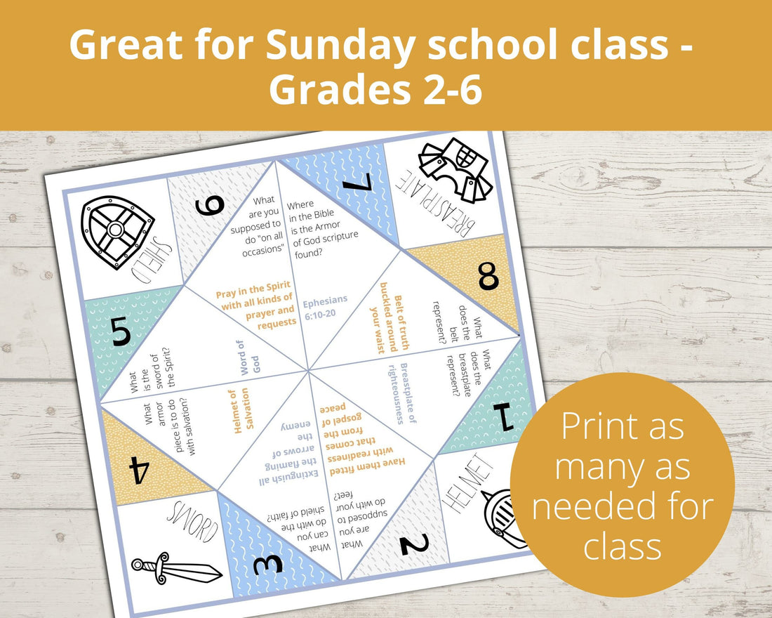 Armor of God Printable Cootie Catcher – Stored Up Treasure
