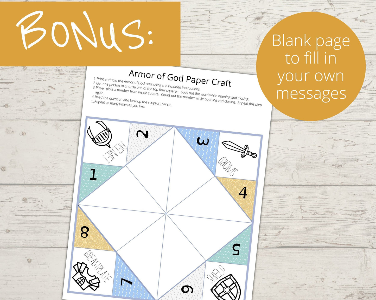 Armor of God Printable Cootie Catcher