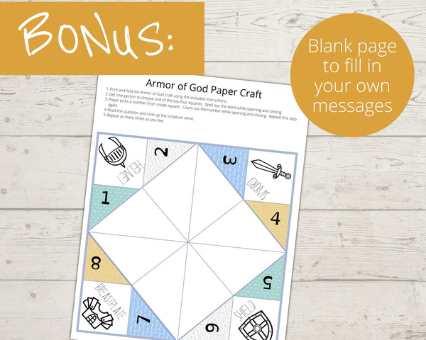 Armor of God Printable Cootie Catcher – Stored Up Treasure