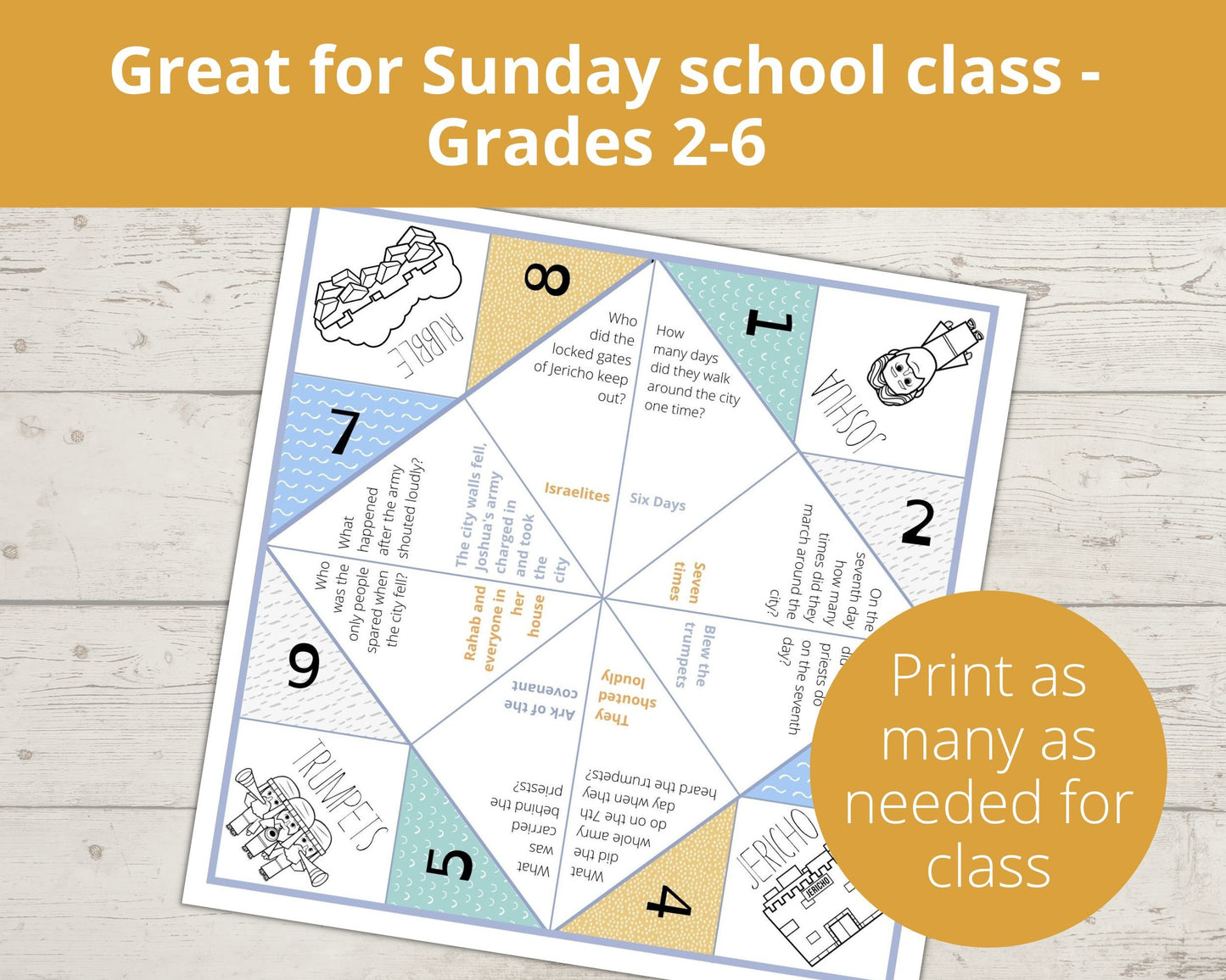 Joshua and the Battle of Jericho Printable Cootie Catcher