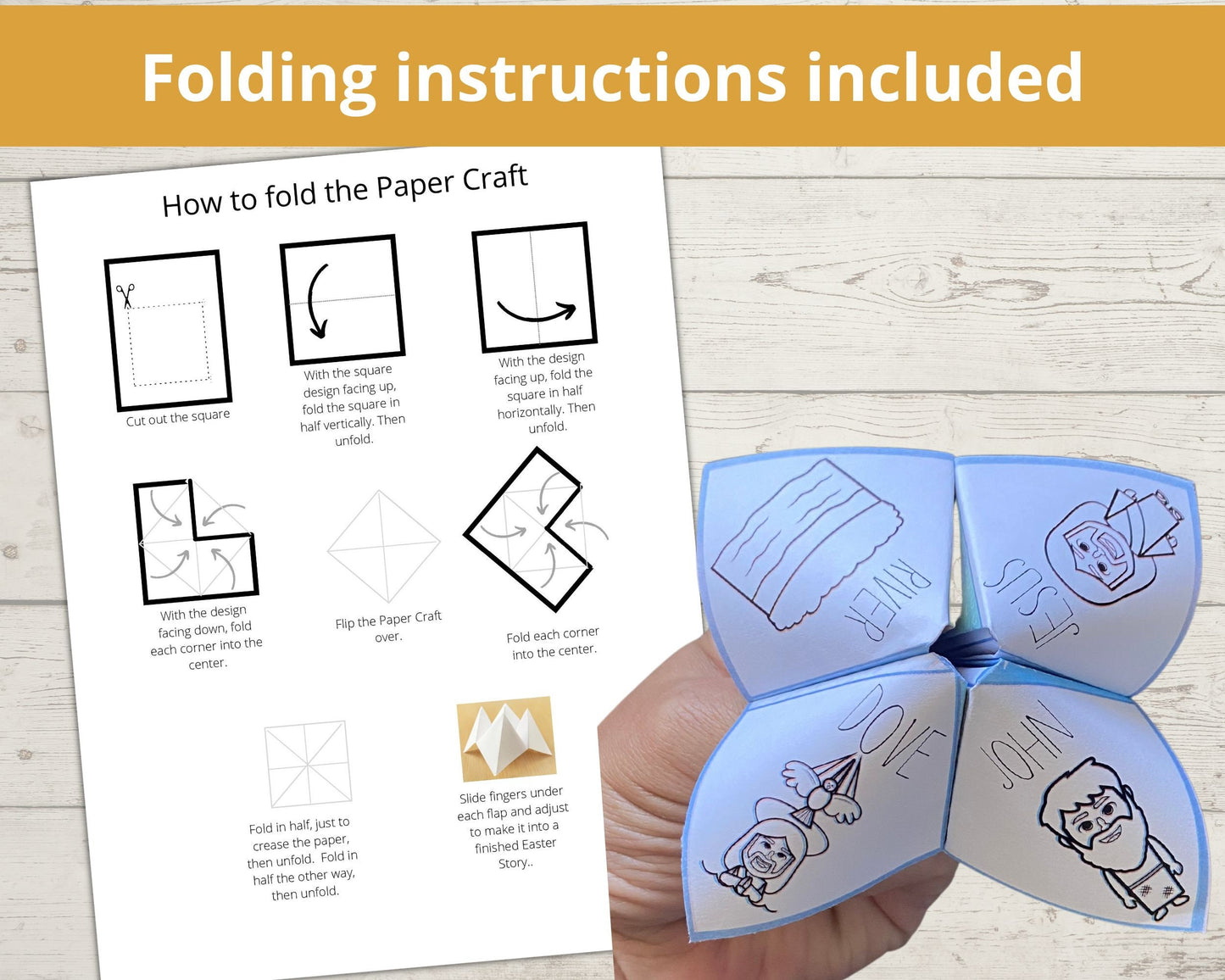 Baptism of Jesus Printable Cootie Catcher