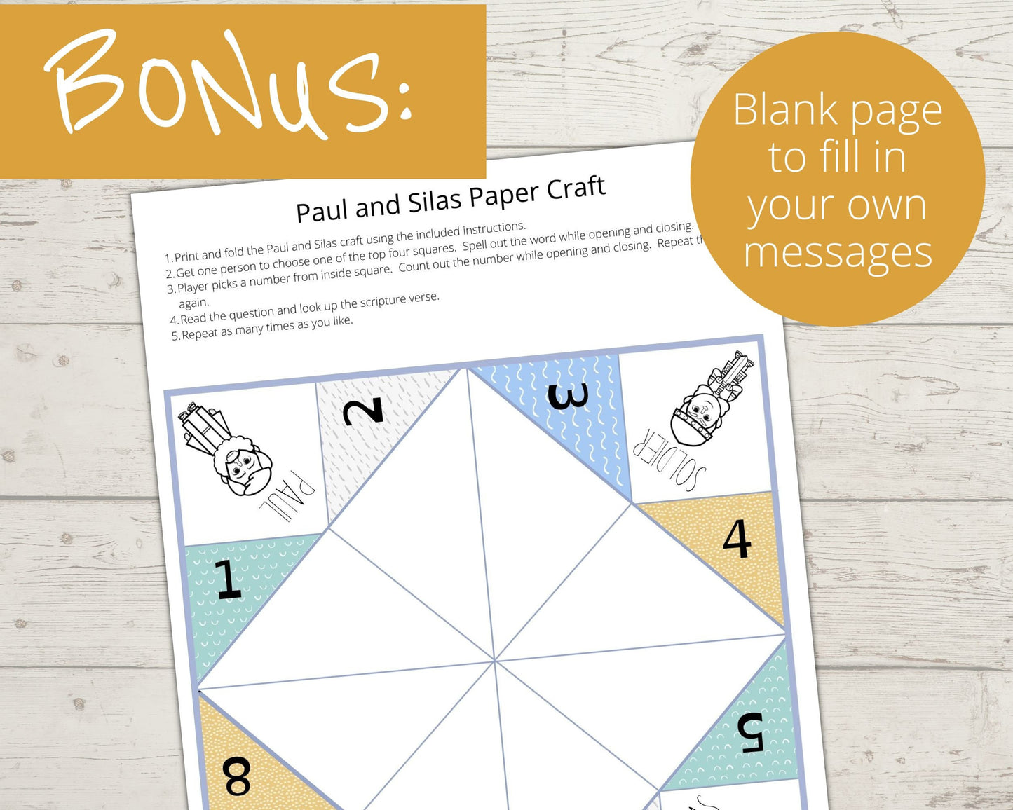 Paul and Silas Printable Cootie Catcher