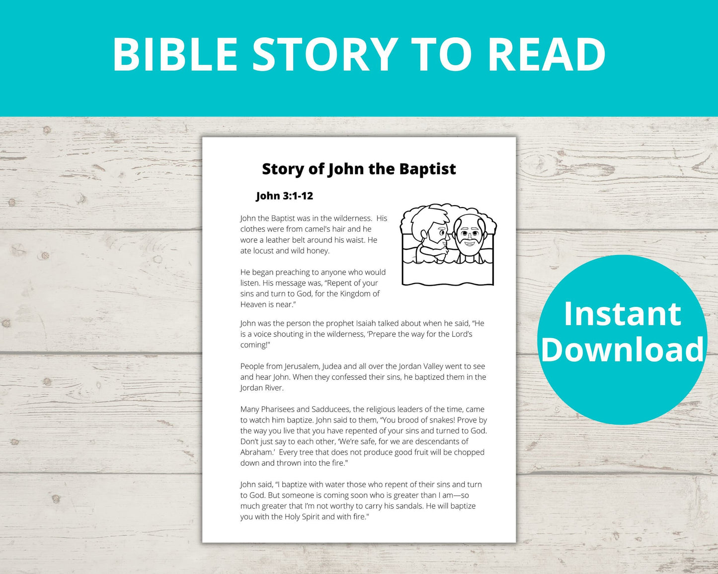 John the Baptist Printable Activity Pack