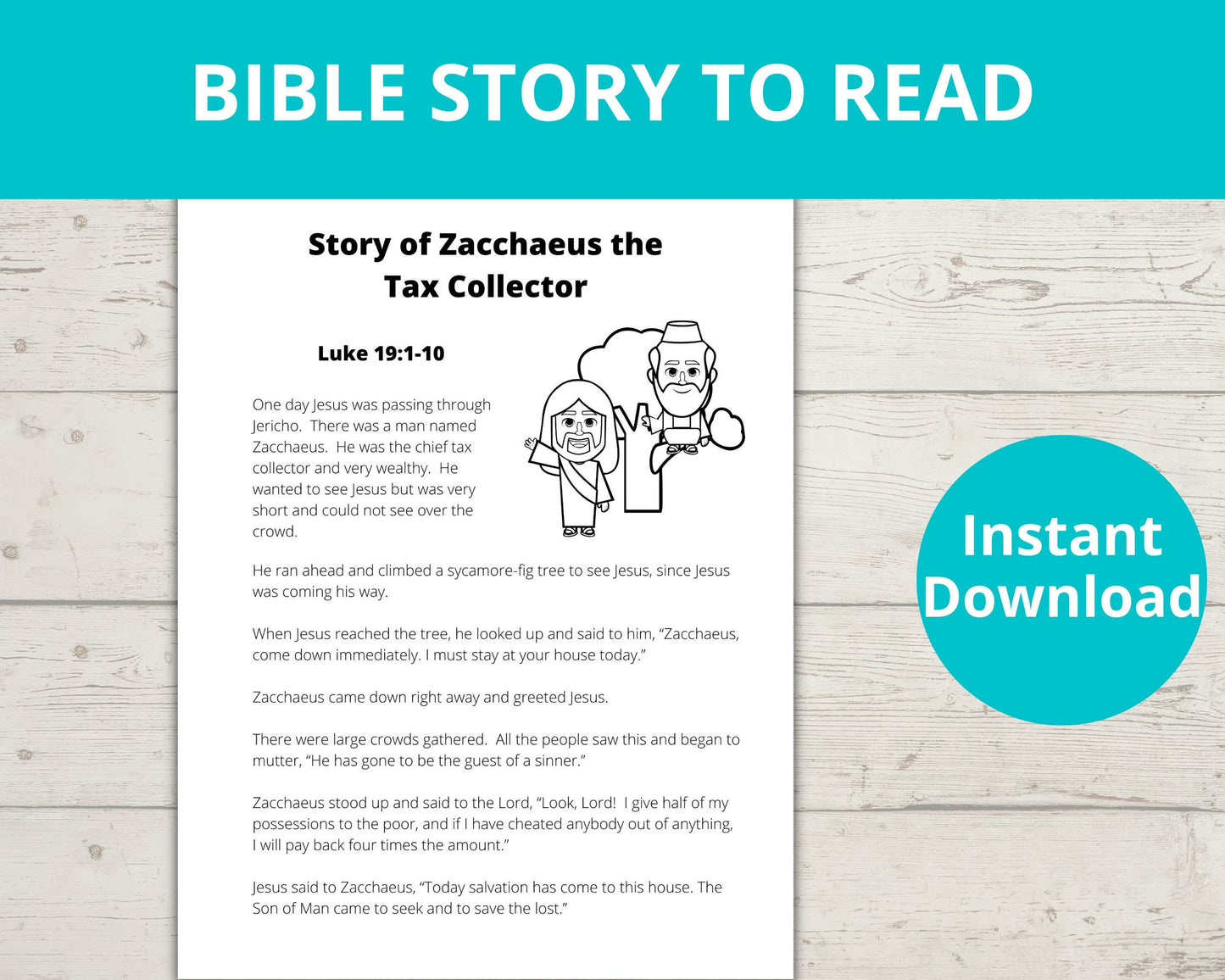 Zacchaeus Printable Activity Pack