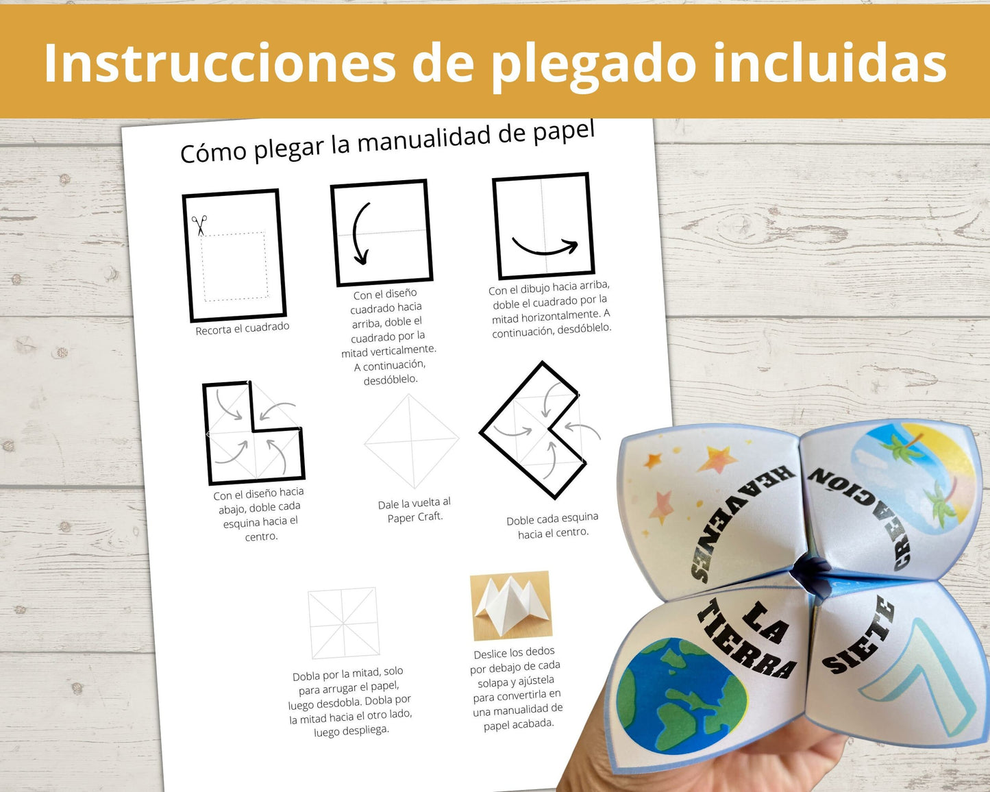 Spanish - Days of Creation Printable Cootie Catcher