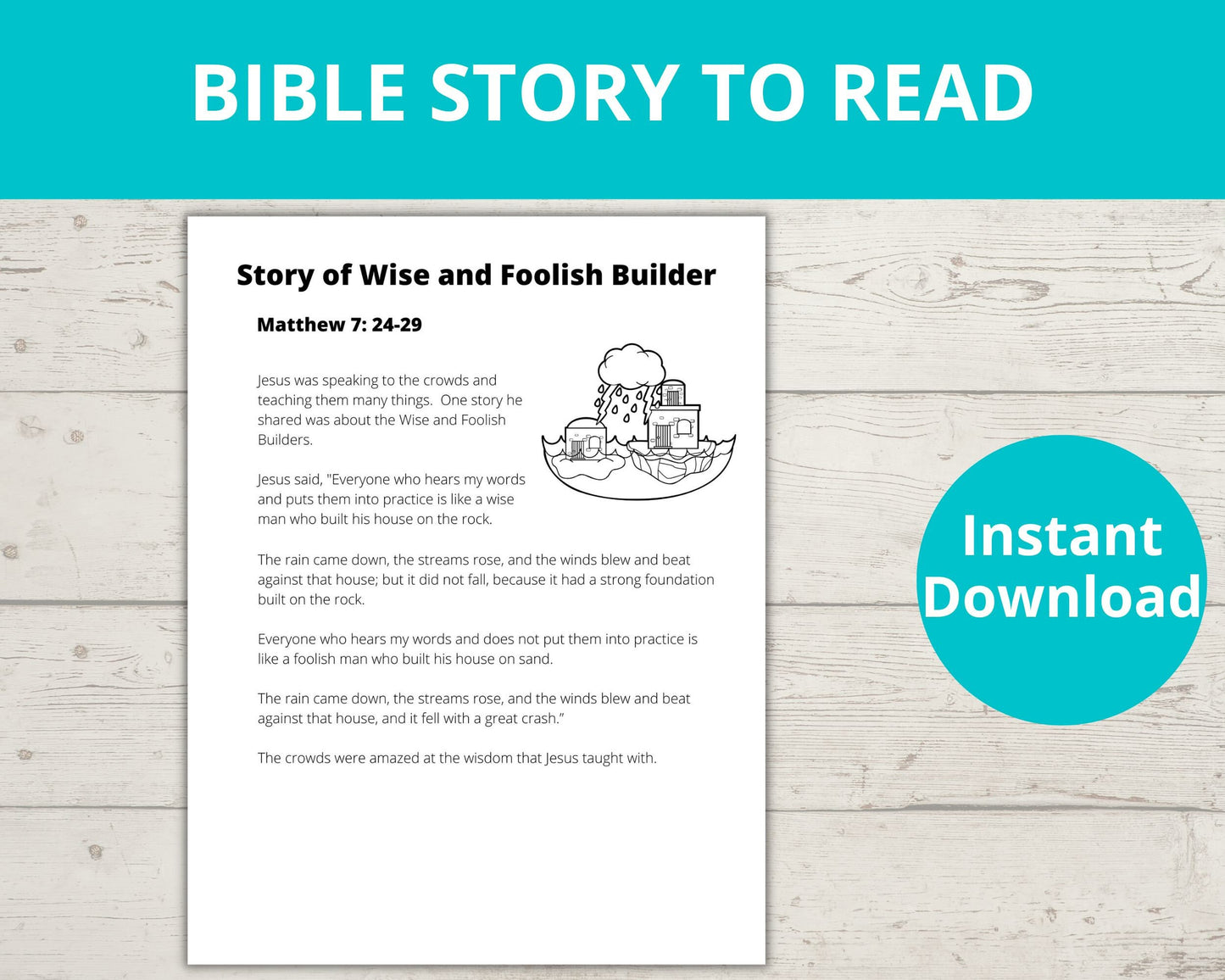 Wise and Foolish Builder Printable Activity Pack