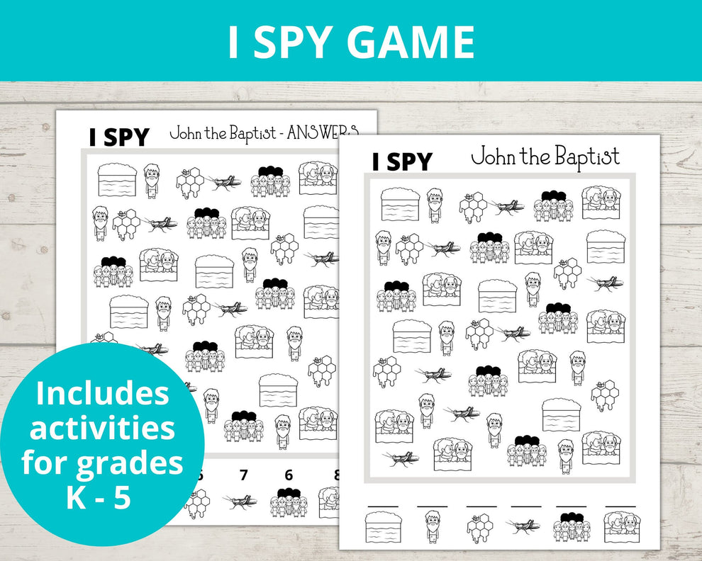 John the Baptist Printable Activity Pack – Stored Up Treasure