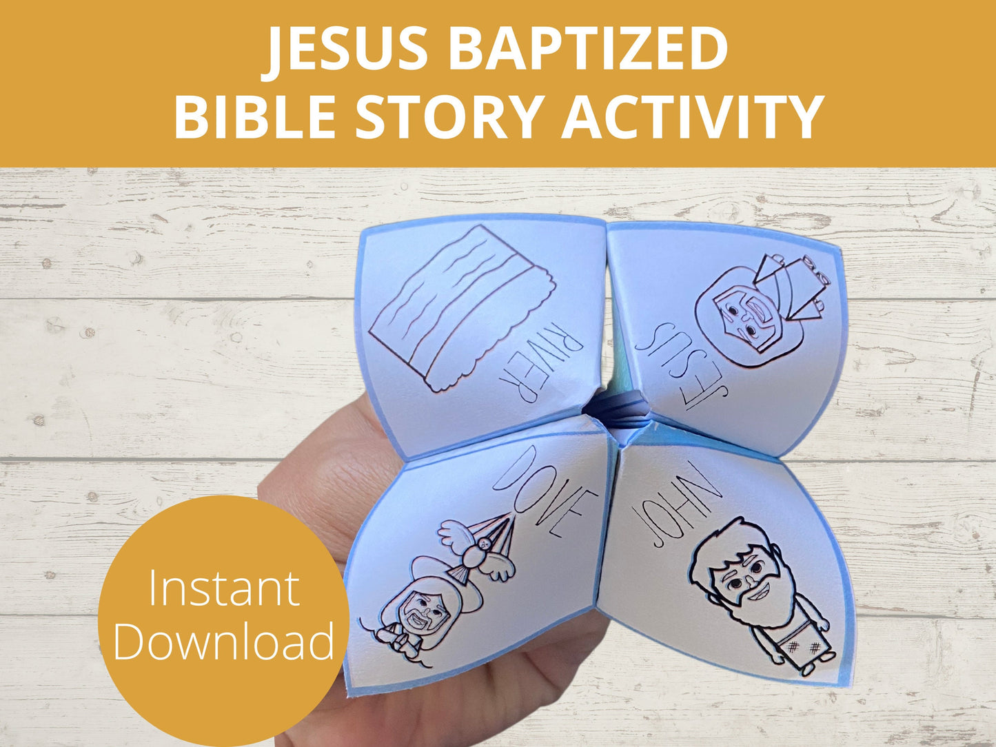 Baptism of Jesus Printable Cootie Catcher