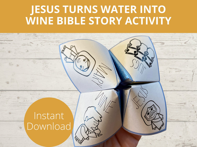 Jesus Turns Water into Wine Printable Cootie Catcher – Stored Up Treasure