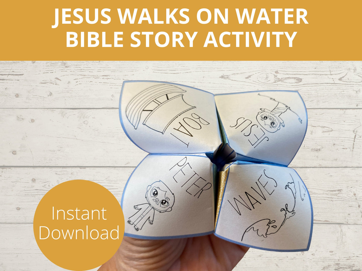 Jesus Walks on Water Printable Cootie Catcher