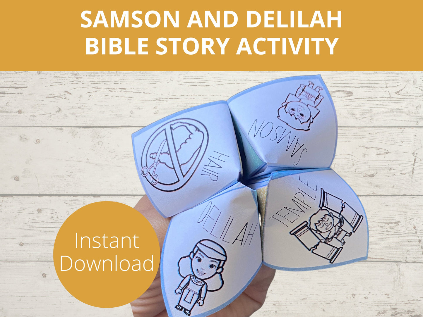 Samson and Delilah Printable Cootie Catcher